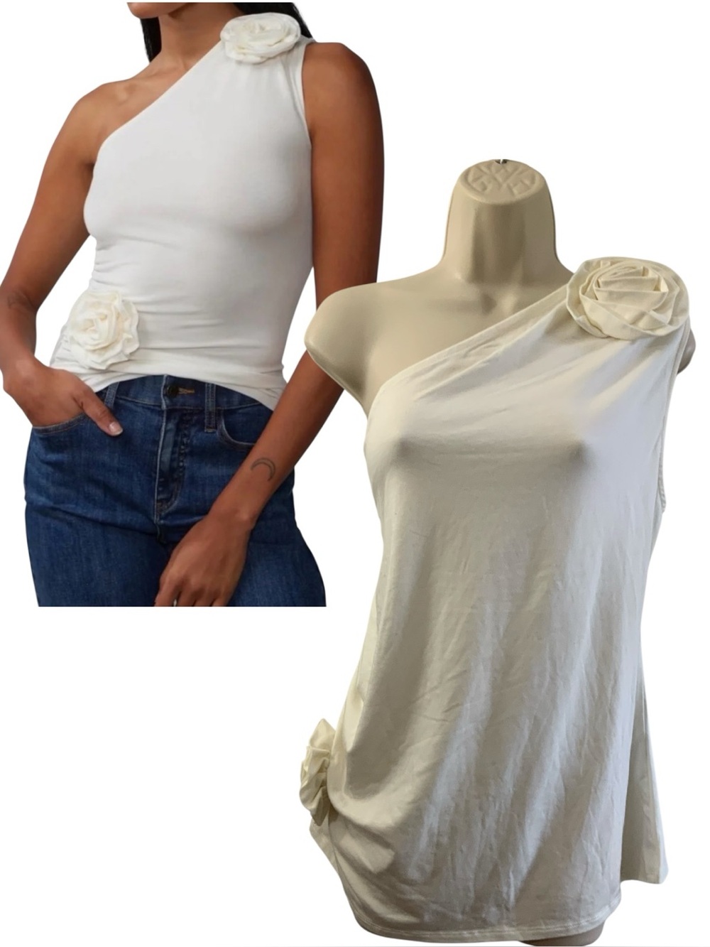 NY & Company One Shoulder Rossette Blouse Size XXL NWT MSRP $49